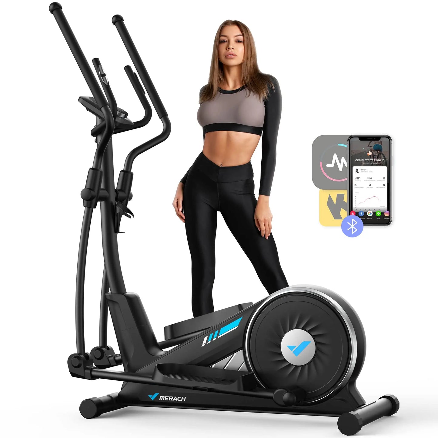 MERACH Elliptical Machine Home Hyper-Quiet Magnetic Resistance