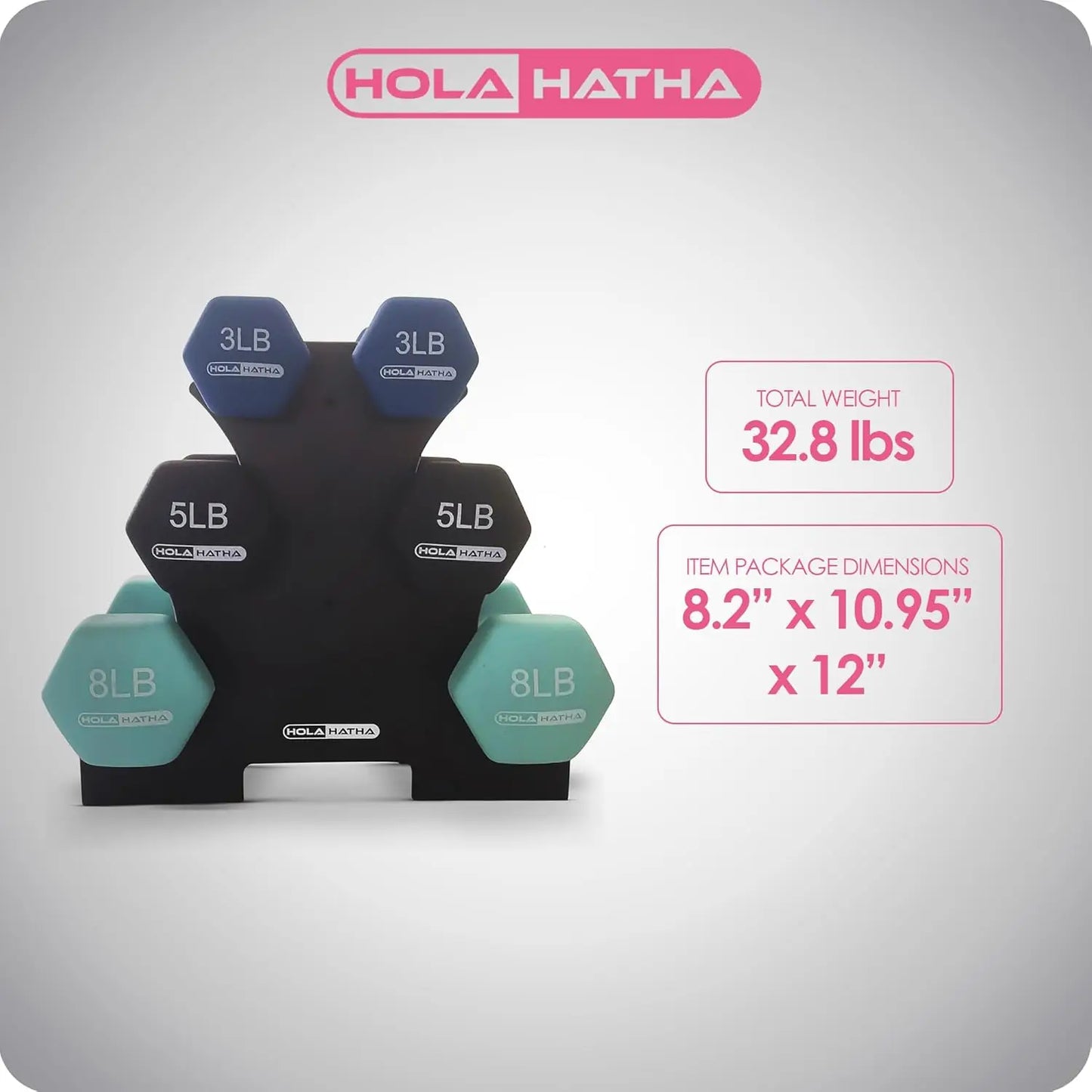 Dumbbell Free Hand Weight Set with Rack for Toning