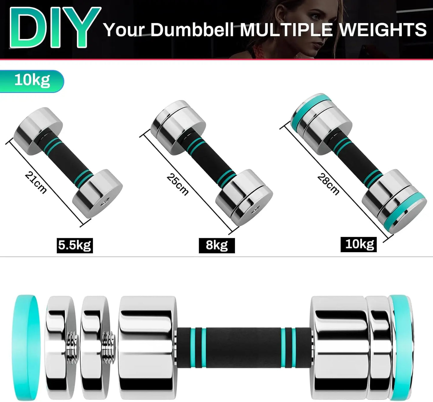 Adjustable Steel Dumbbells with Foam Handles for Home Gym