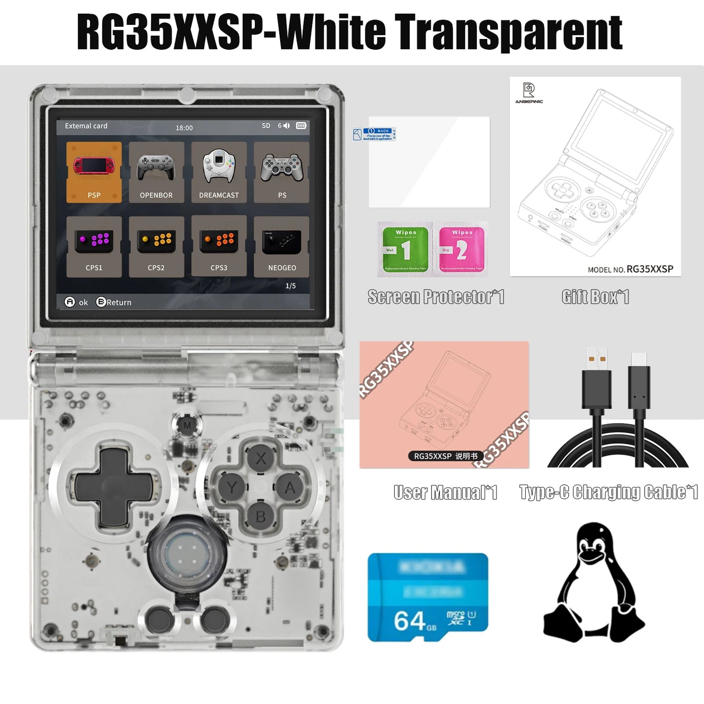 Anbernic RG35XXSP Retro Handheld Game Console