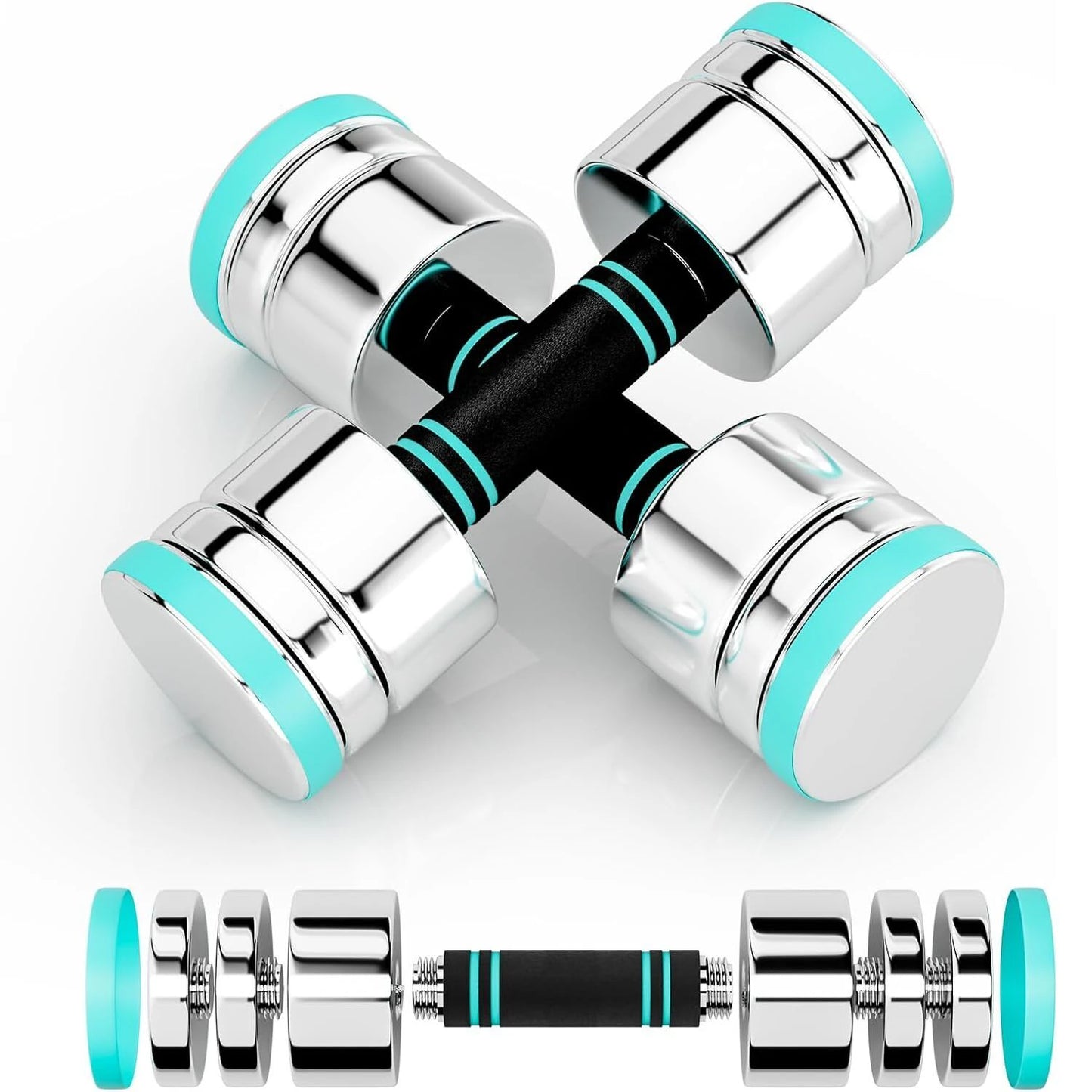 Adjustable Steel Dumbbells with Foam Handles for Home Gym