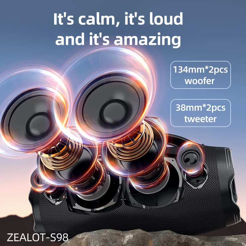 Zealot S98 160W Waterproof Bluetooth Speaker with RGB Light