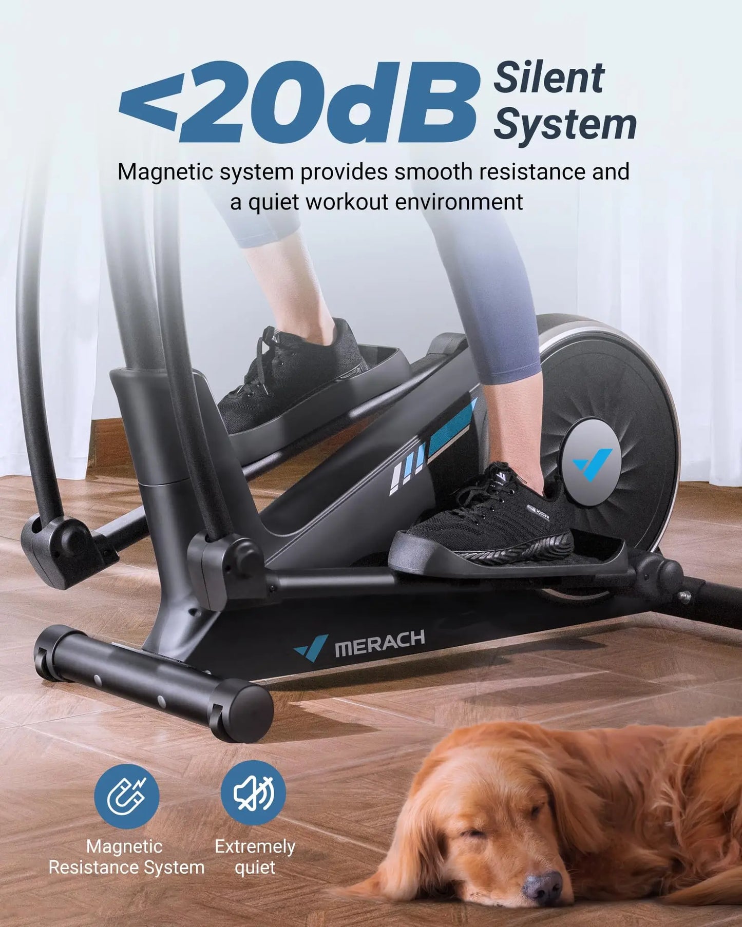 MERACH Elliptical Machine Home Hyper-Quiet Magnetic Resistance