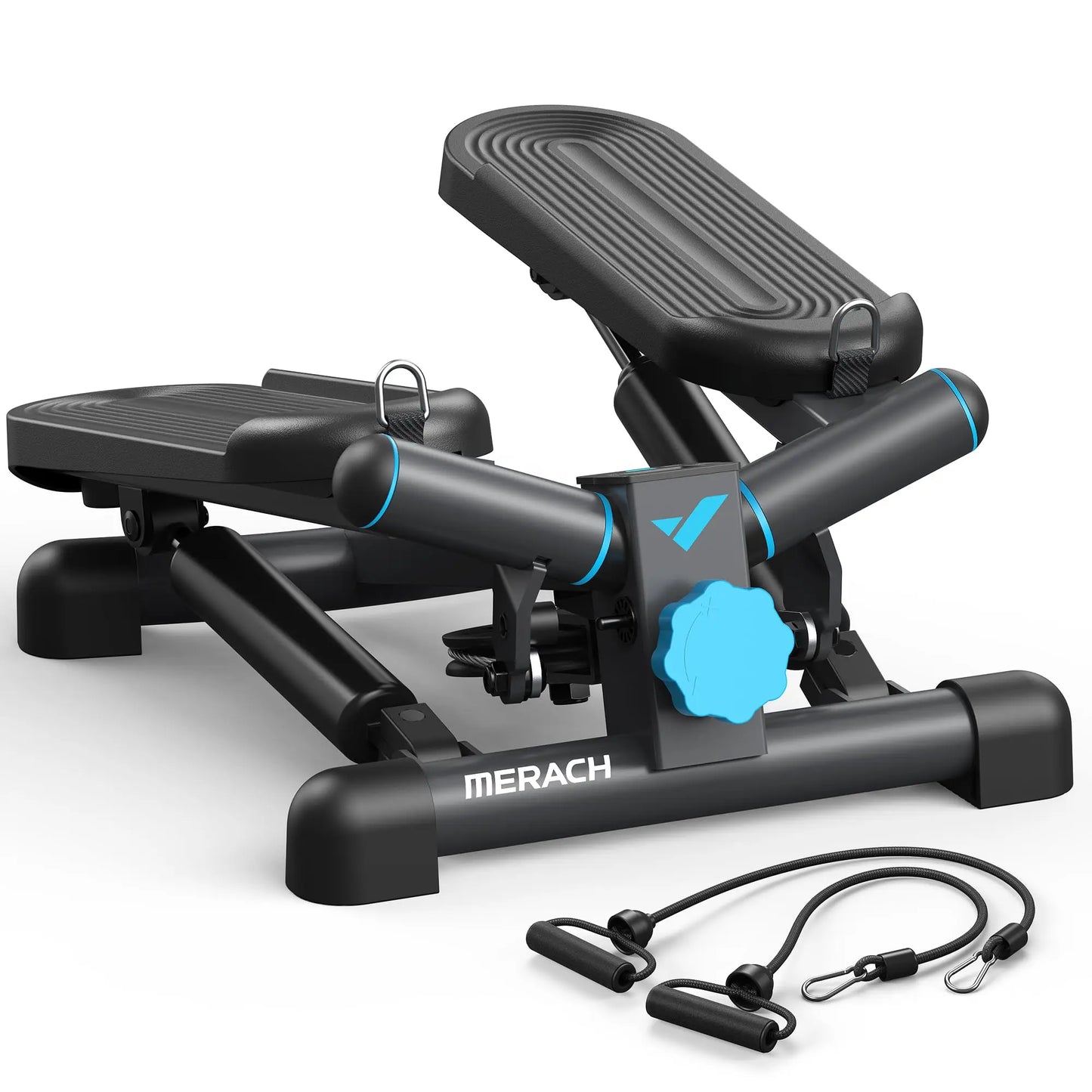 MERACH Mini Stepper for Exercise with Resistance Band