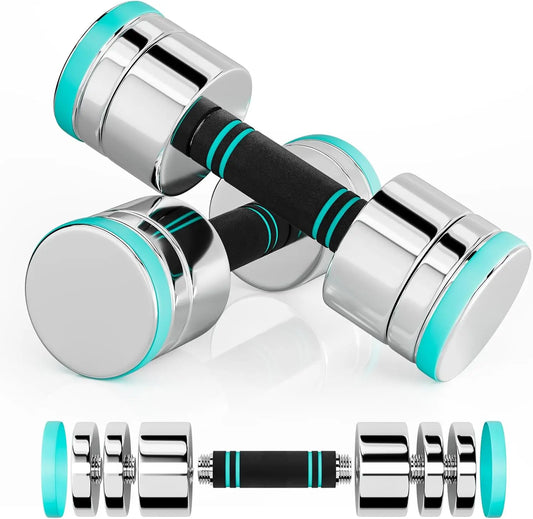 Adjustable Steel Dumbbells with Foam Handles for Home Gym