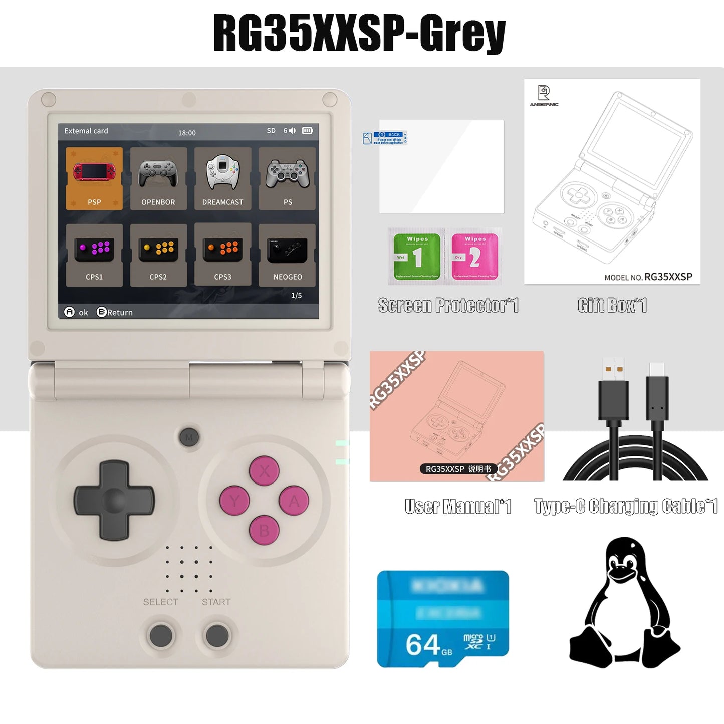 Anbernic RG35XXSP Retro Handheld Game Console