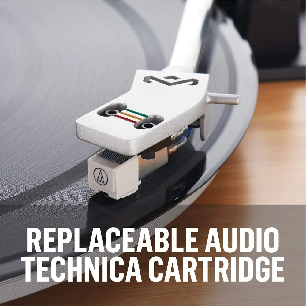 Vinyl Record Player with Built-in Pre-Amp and Headphone Jack
