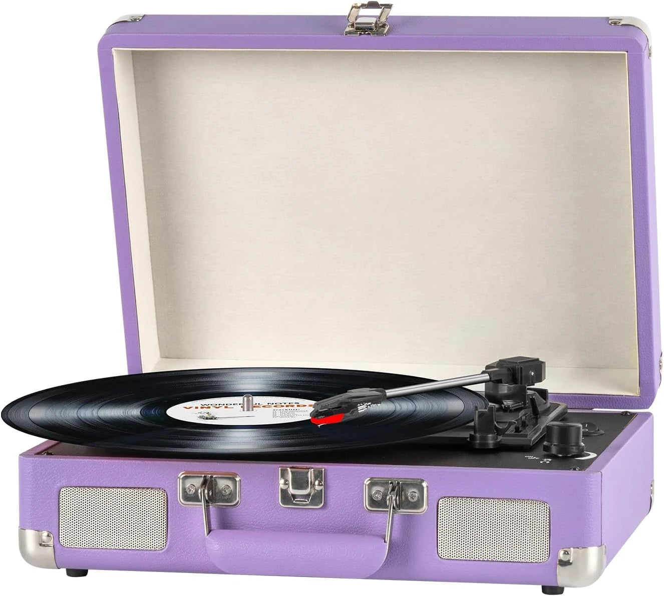 Portable Vinyl Record Player Suitcase with Bluetooth Speakers
