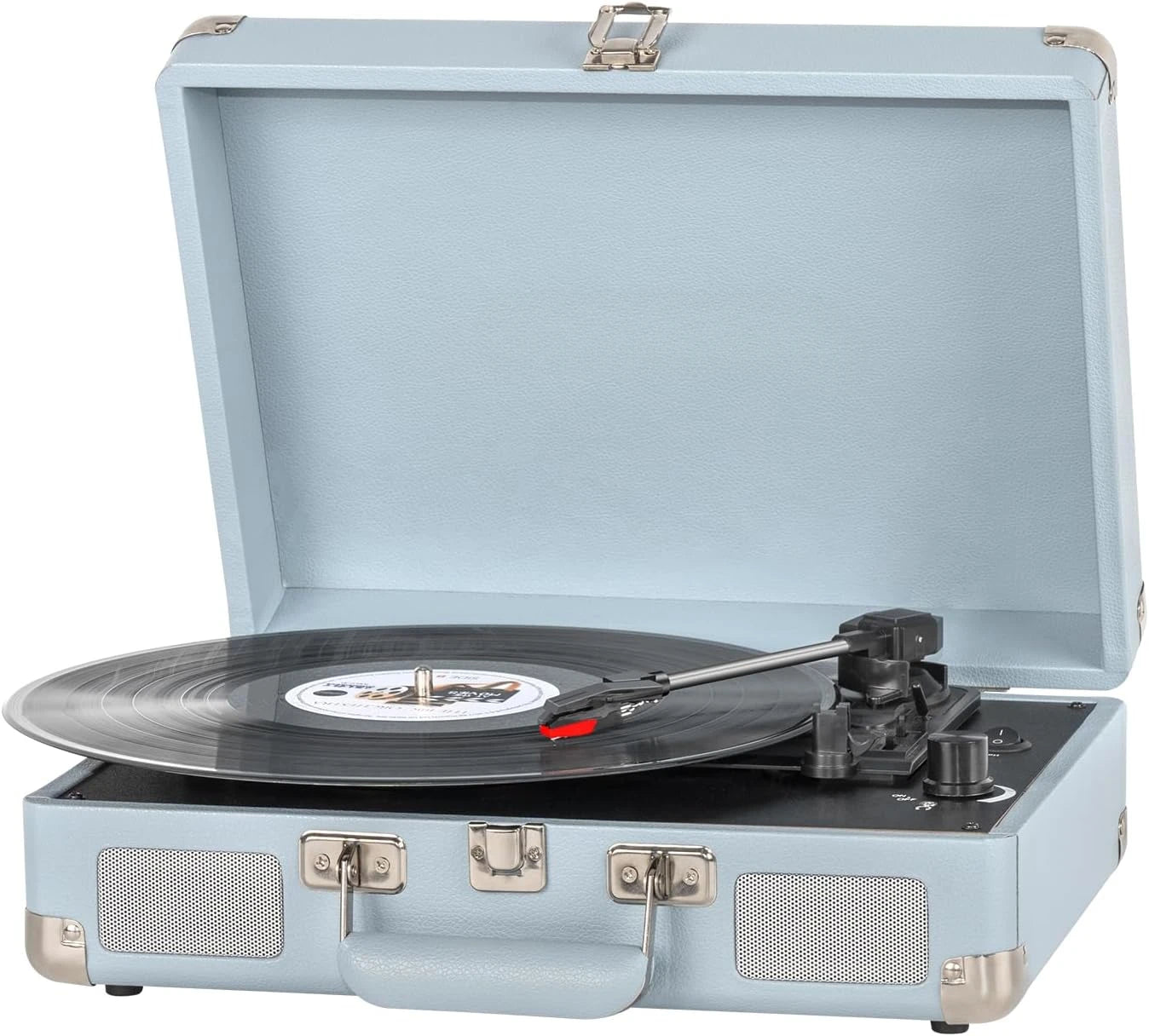 Portable Vinyl Record Player Suitcase with Bluetooth Speakers