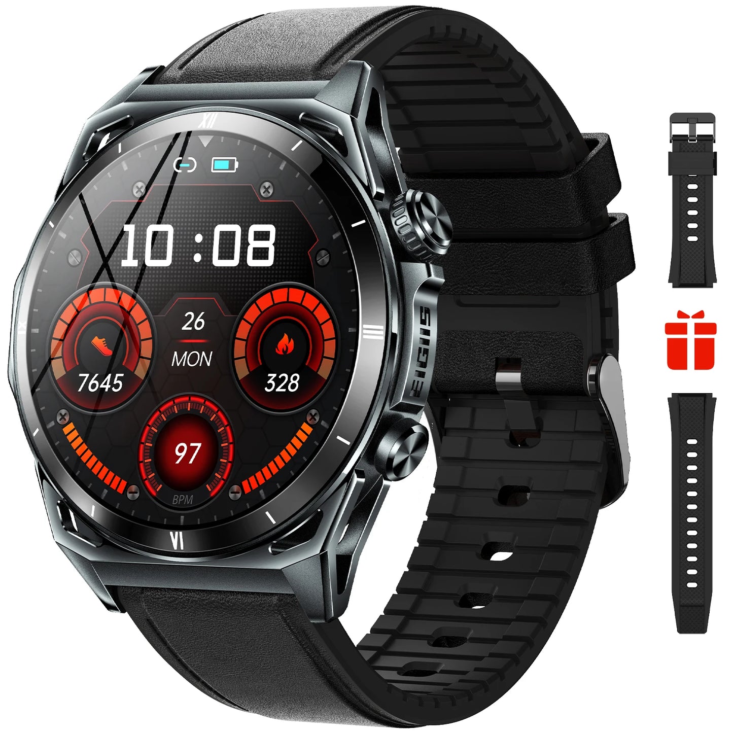 EIGIIS KE6 Smart Watch with AMOLED Display and Health Monitor