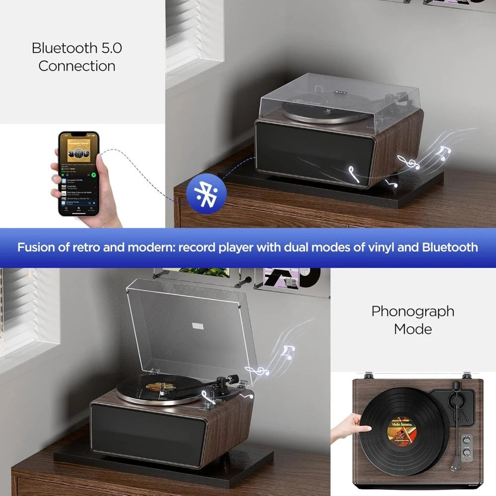 All-in-One Vinyl Record Player with Bluetooth & Speakers