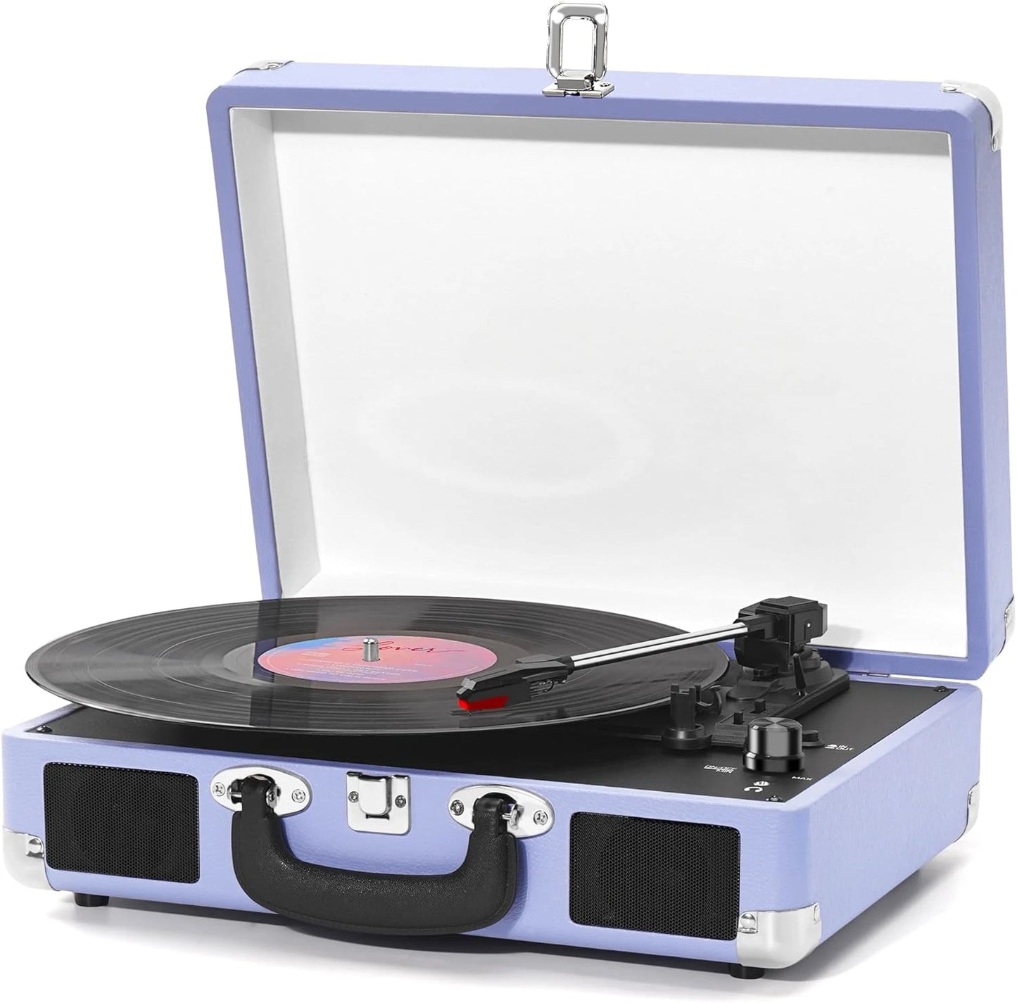 Portable Suitcase LP Player with Bluetooth and Speakers