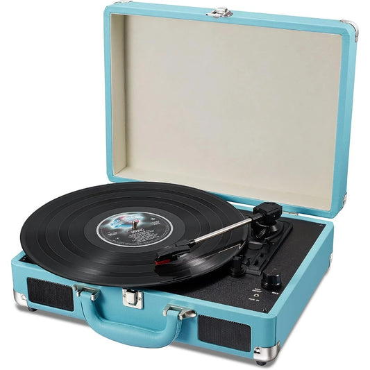 Portable Vinyl Record Player with Built-in Speakers and More