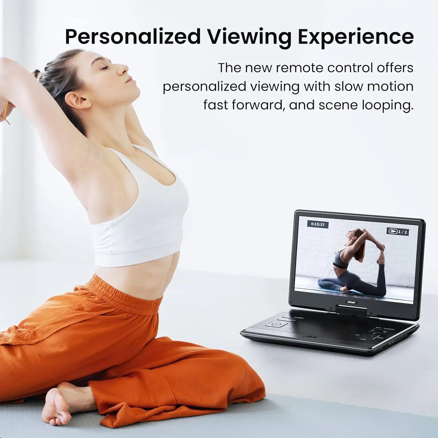 ieGeek 15.9" Portable DVD Player - with 14.0" Large HD Screen, 6 Hours Rechargeable Battery, High Volume Speakers