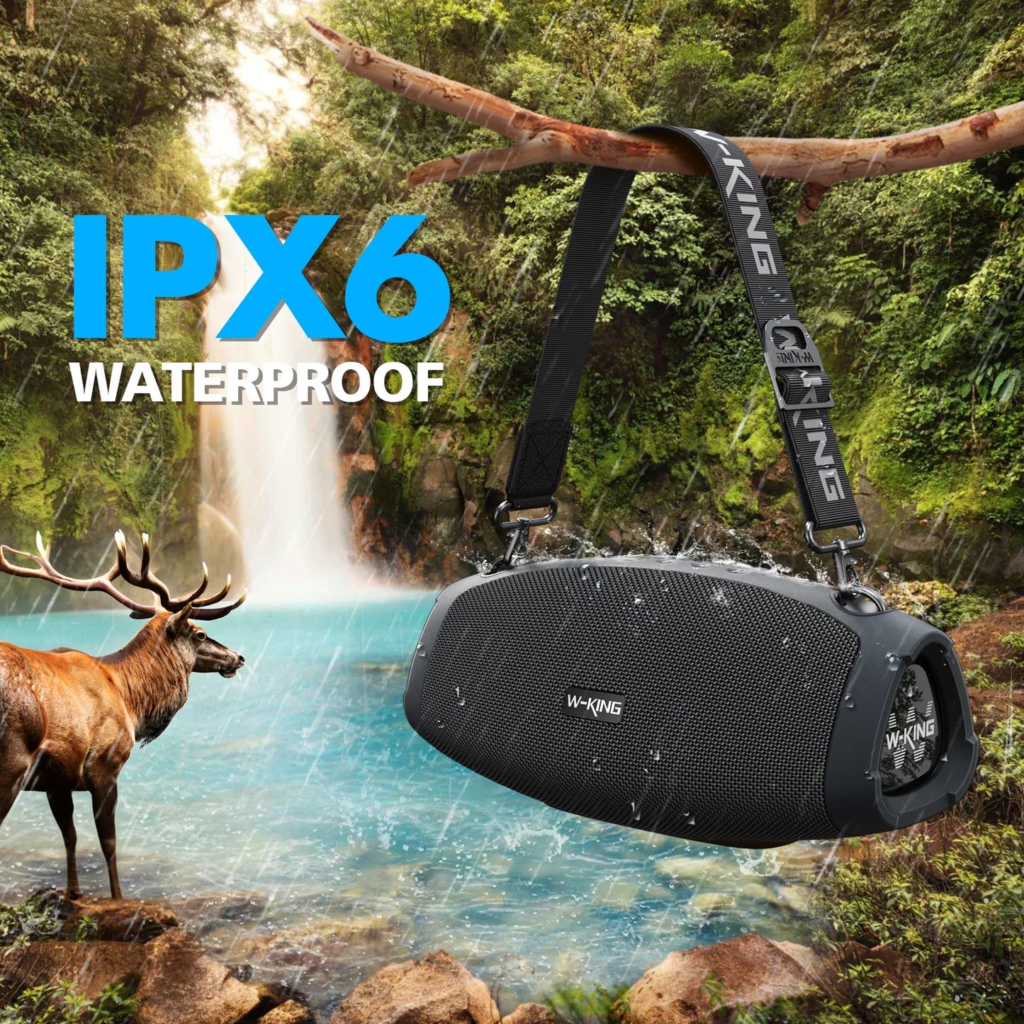 W-KING 70W Portable Bluetooth Speaker with Microphone