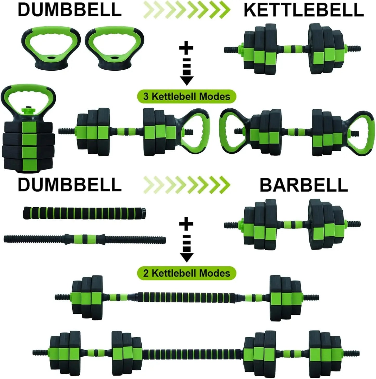 66lbs/88lbs Weight 4 in 1 Adjustable Kettlebell Set for Home Gym
