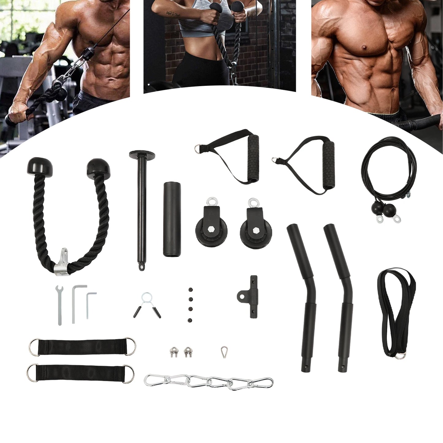 Family Gym Fitness Equipment for Biceps Curl and Triceps