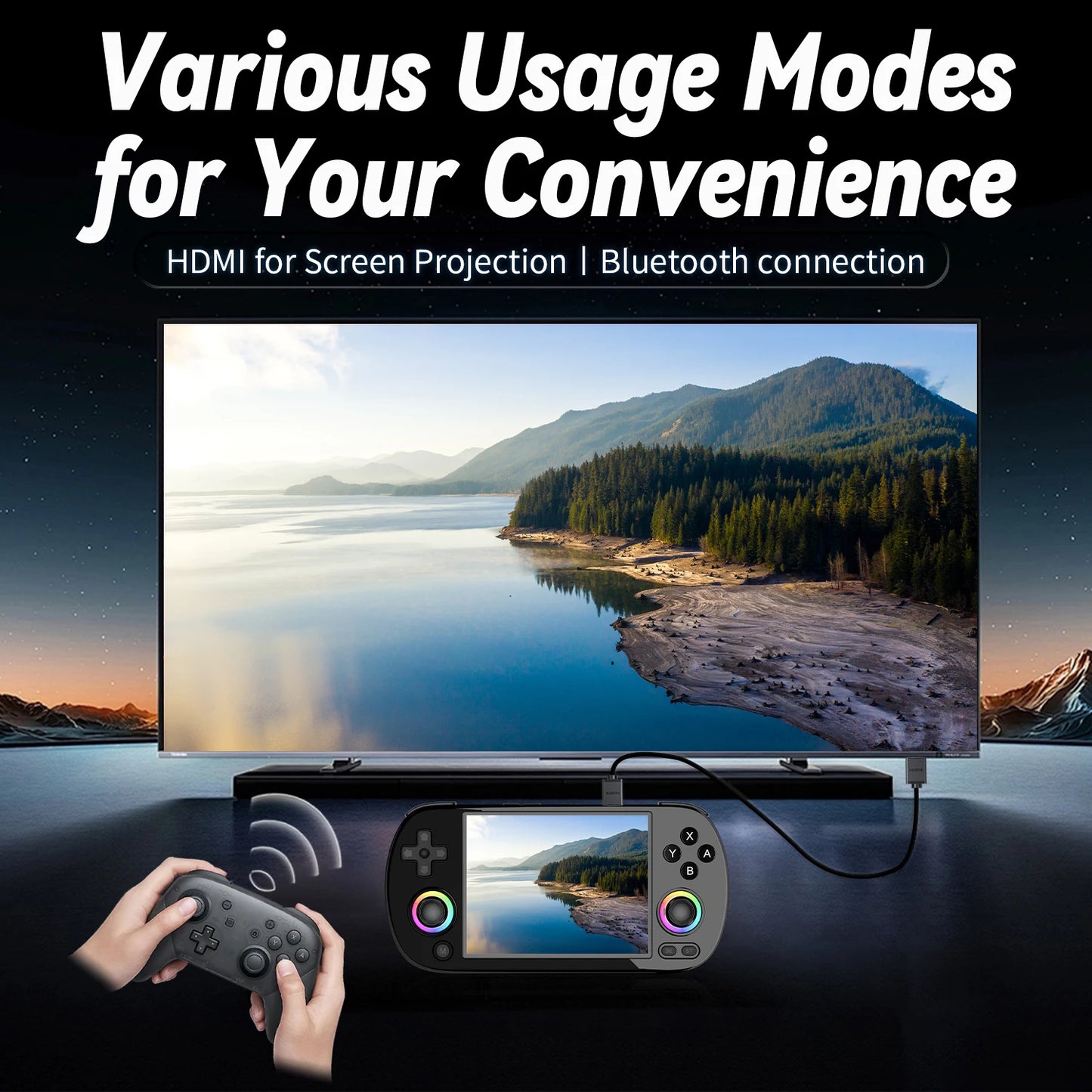 Anbernic RG40XX H Handheld Game Console with RGB Light
