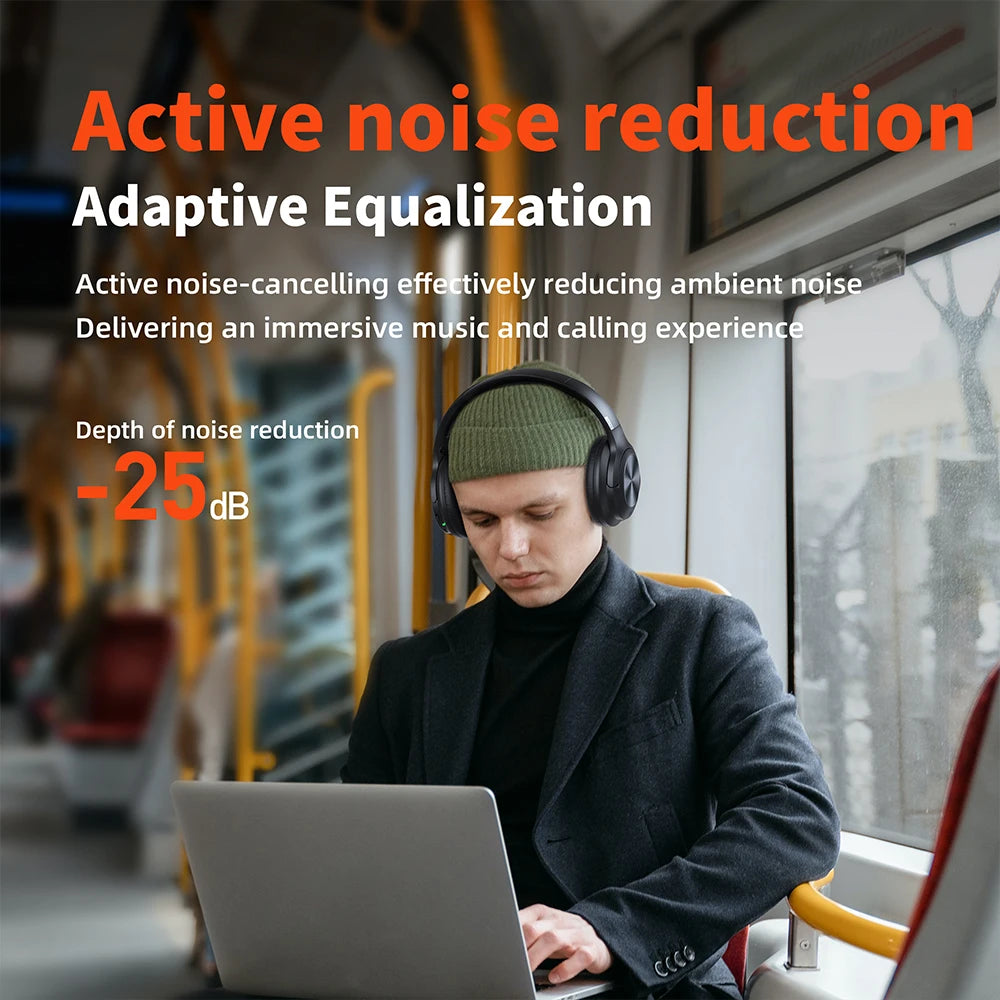 QERE E80 Wireless Noise Cancelling Headphones 70 Hours