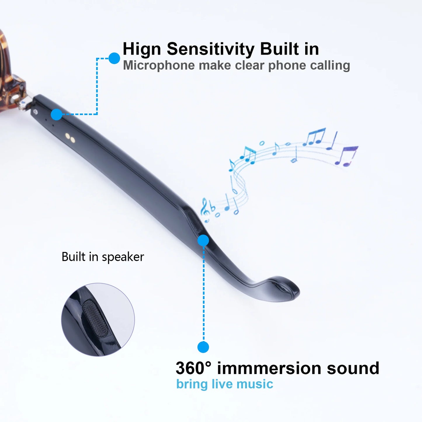 Wireless Smart Audio Glasses For Outdoor Sports