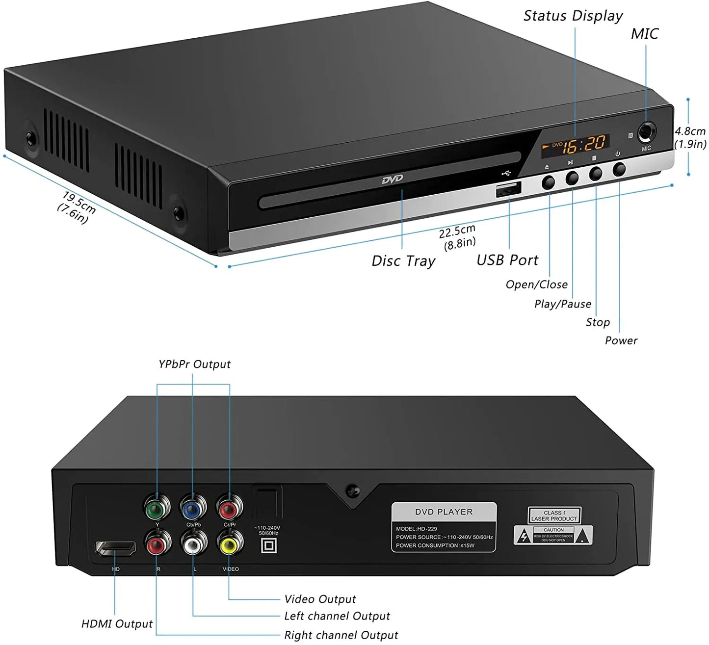 HD DVD Player with Remote and Multimedia Playback
