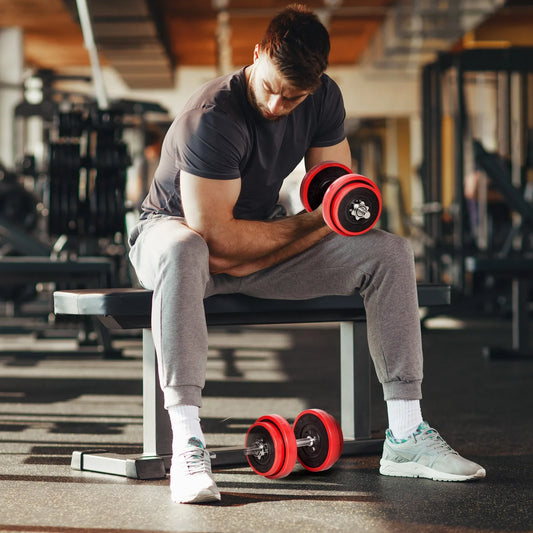 Home Gym 44 lb Dumbbell and Barbell Weight Set