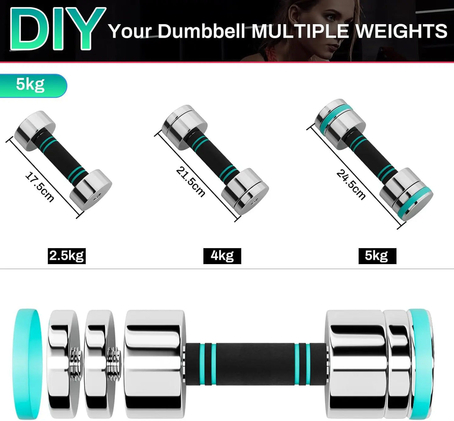 Adjustable Steel Dumbbells with Foam Handles for Home Gym