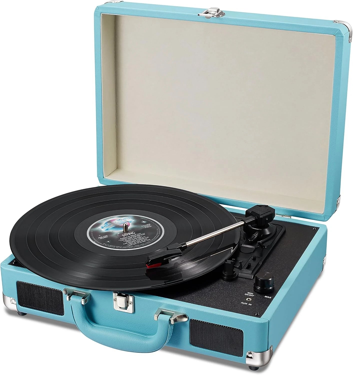 Portable Vinyl Record Player with Built-in Speakers and More