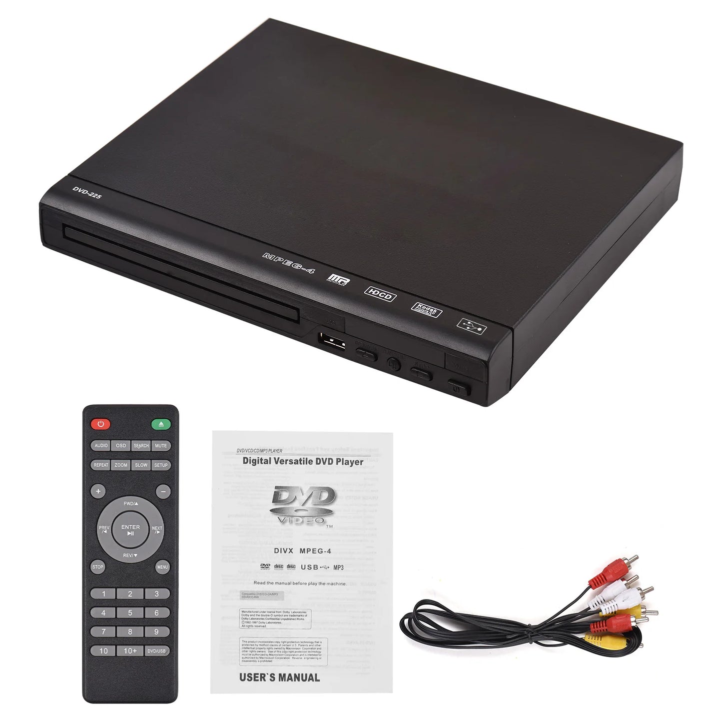 CD Player DVD-225 Digital Multimedia Player with Remote