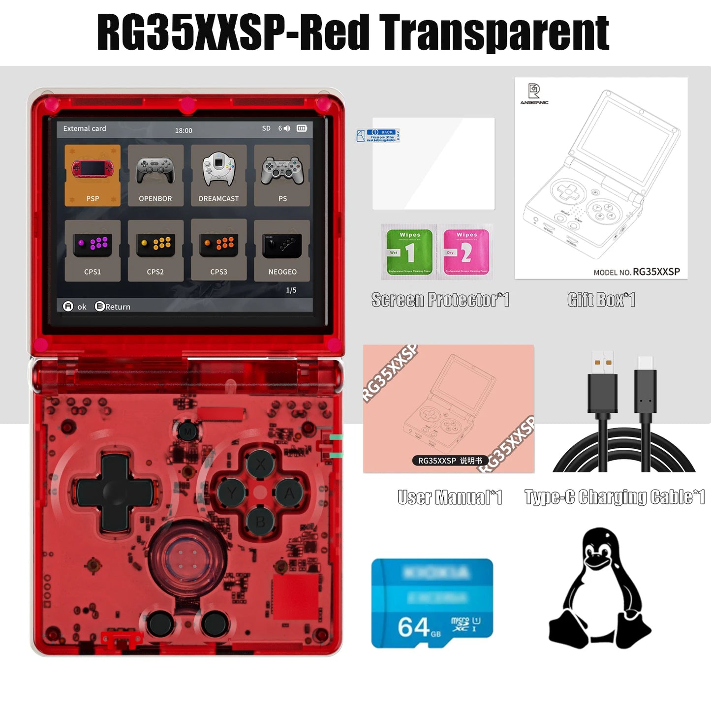 Anbernic RG35XXSP Retro Handheld Game Console