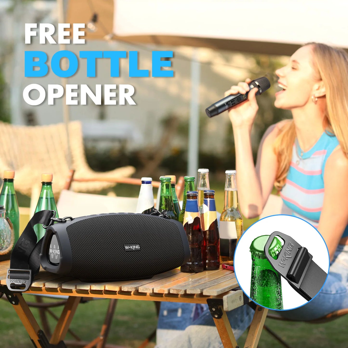 W-KING 70W Portable Bluetooth Speaker with Microphone