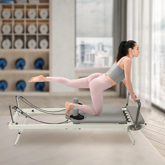 Foldable Pilates Reformer Machine for Yoga Fitness