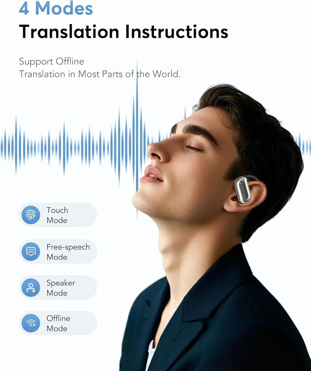 UYUXIO AI Language Translation Headphones with Noise Cancellation