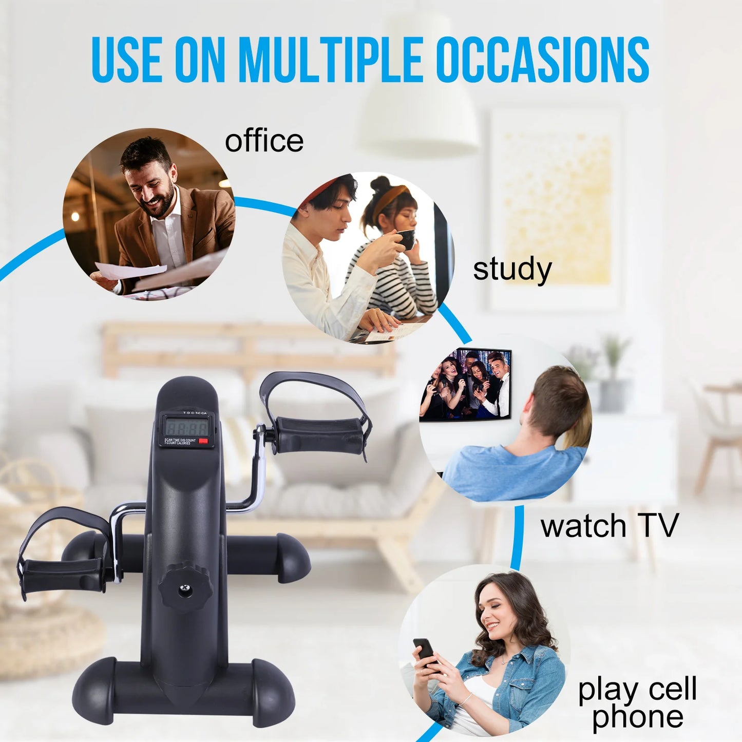 Multi-Function Stepper Exercise Bike with LCD Screen