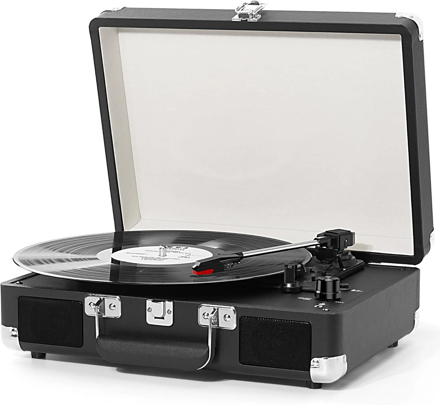 Portable Suitcase LP Player with Bluetooth and Speakers