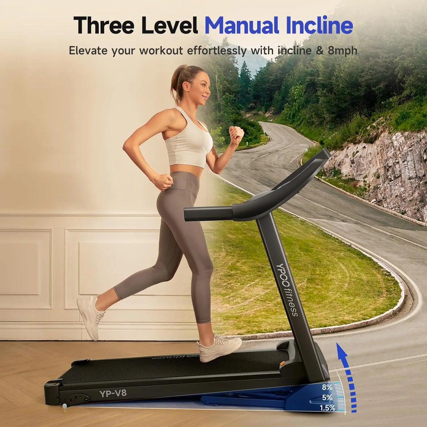 Walking Pad Treadmill with Incline and Bluetooth Capability