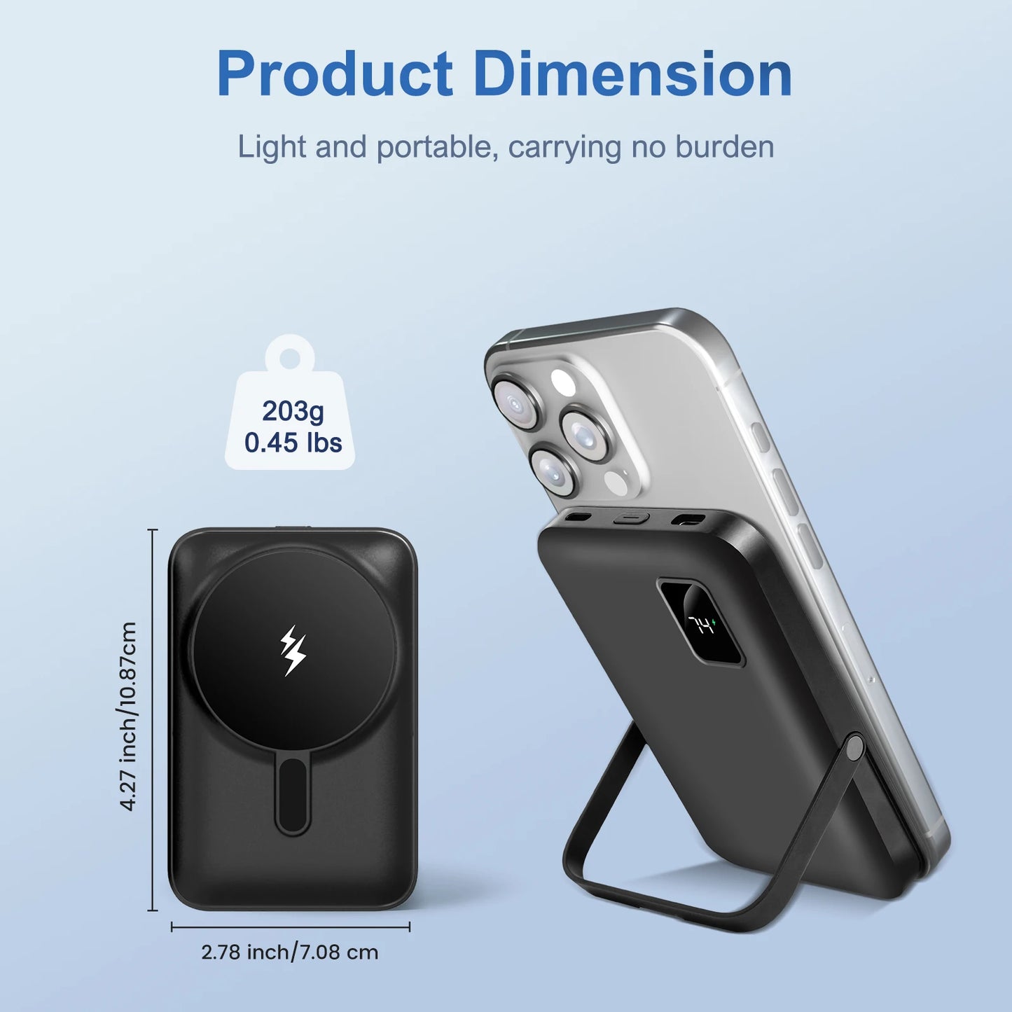 Magnetic 10000mAh Wireless Charger Power Bank 20W Fast