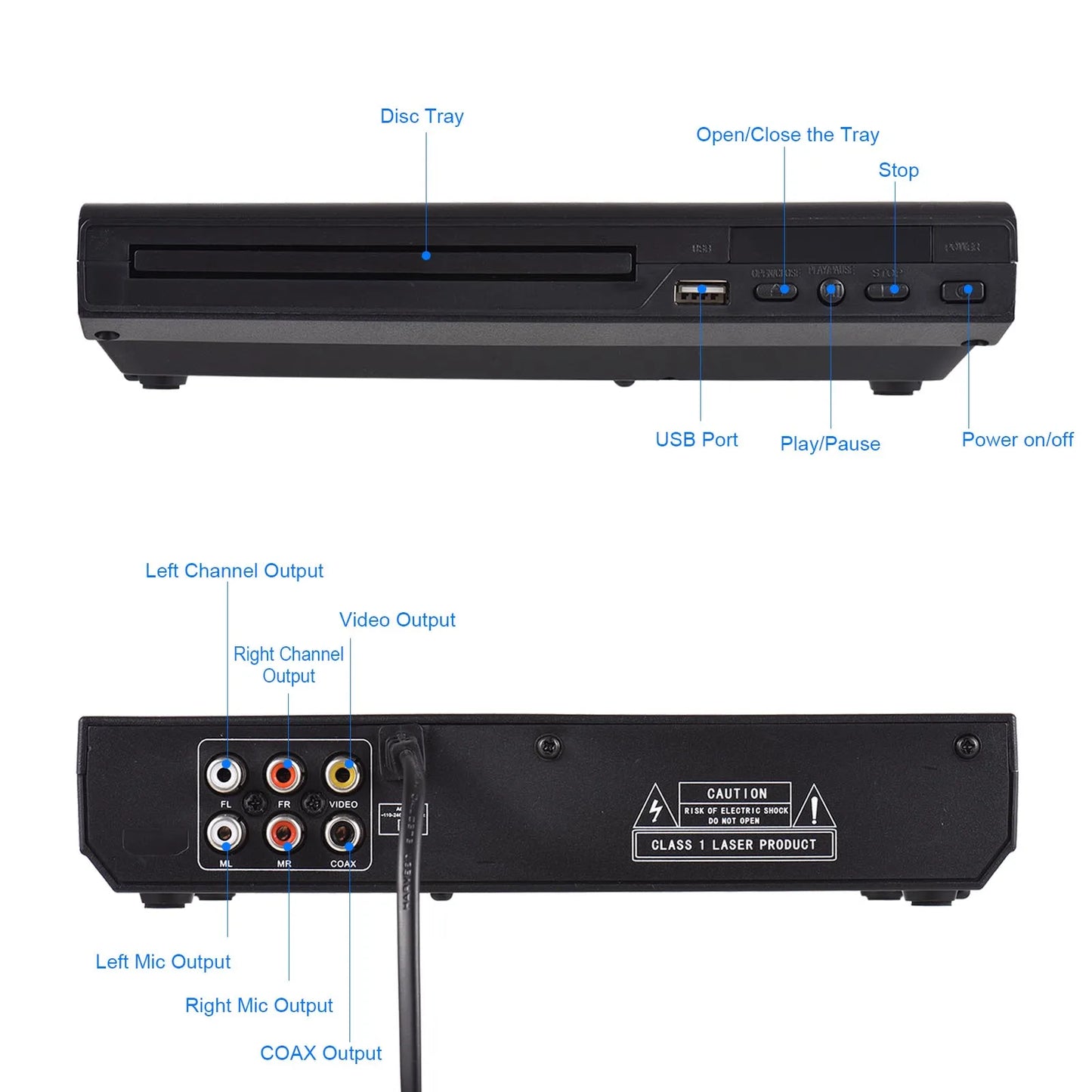 CD Player DVD-225 Digital Multimedia Player with Remote