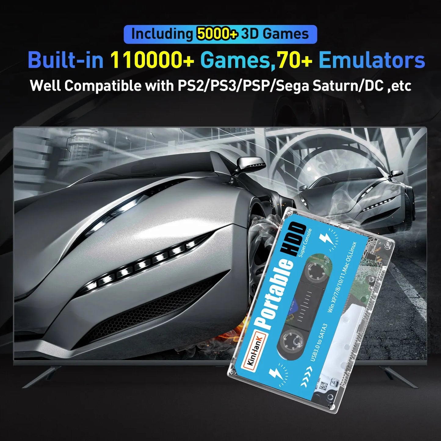 KINHANK Super Console 500G with 100000 Games