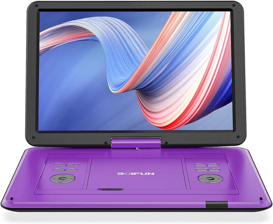Boifun Portable DVD Player 12.5", with 10.5" HD Swivel Screen, Car Travel DVD Players 5 Hrs Rechargeable Battery