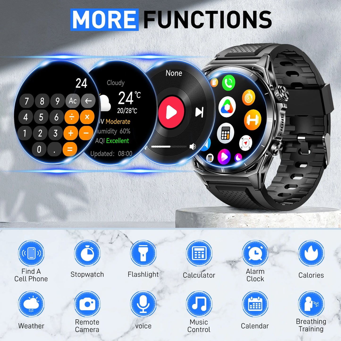 EIGIIS KE6 Smart Watch with AMOLED Display and Health Monitor
