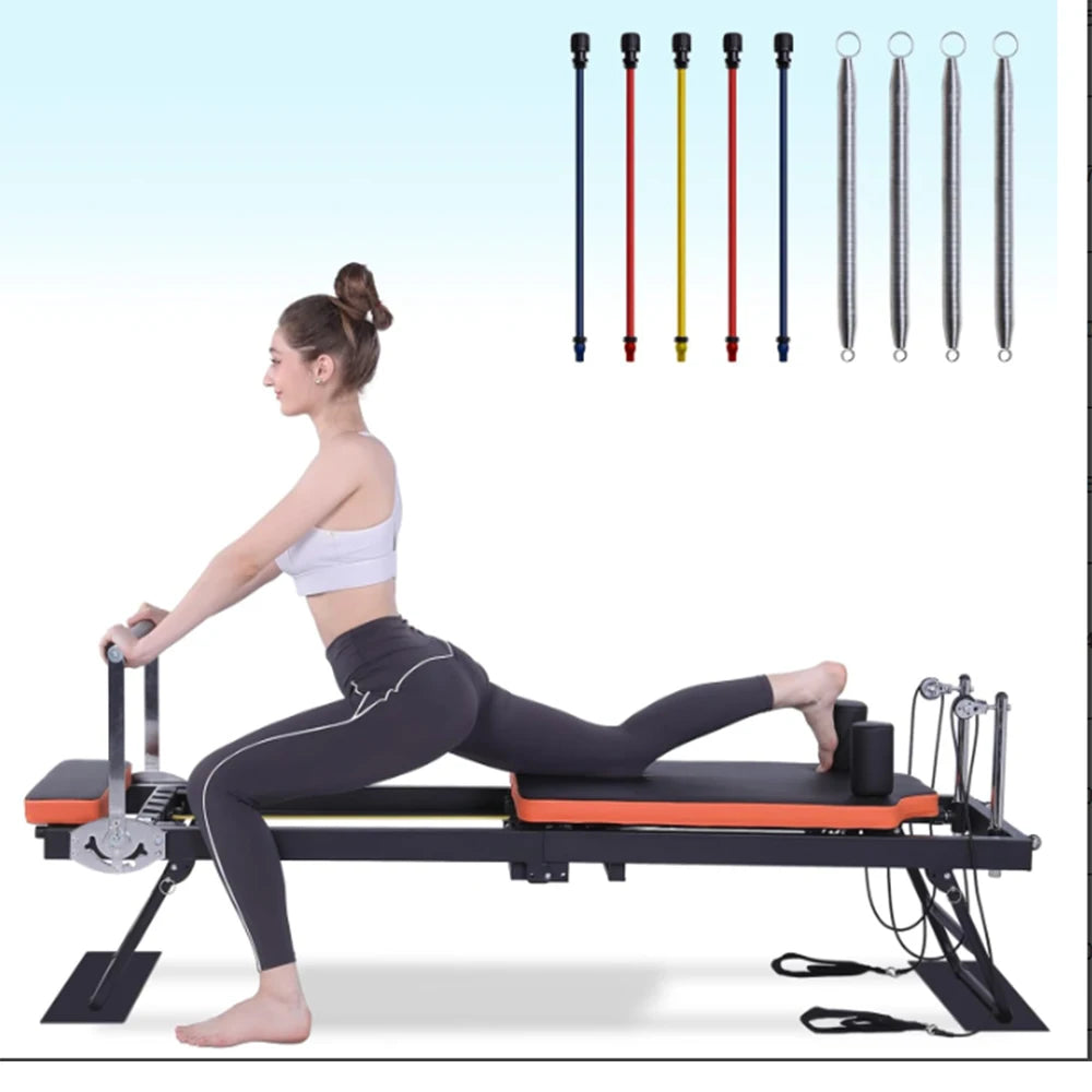 Foldable Pilates Reformer for Home Strength Training