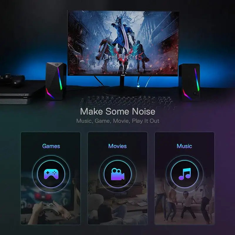 Redragon GS510 Waltz RGB Desktop Speakers with LED