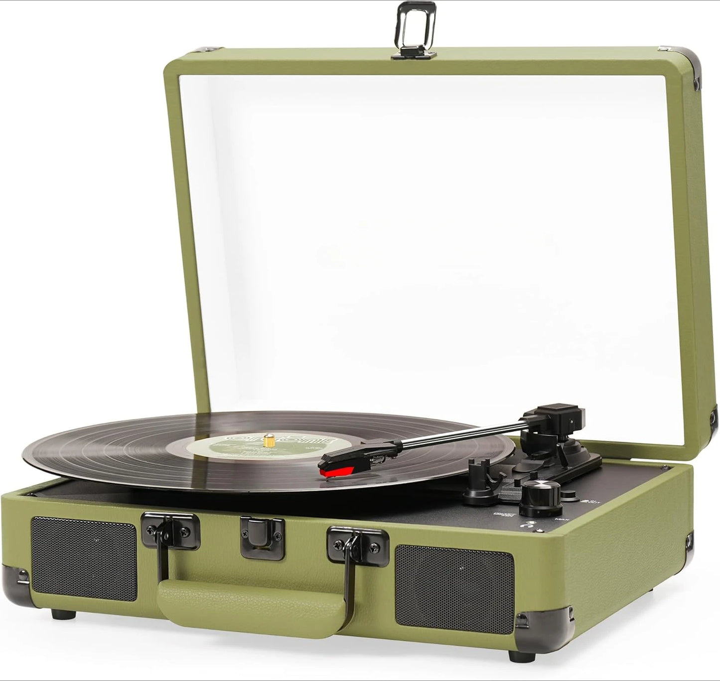 Portable Suitcase LP Player with Bluetooth and Speakers