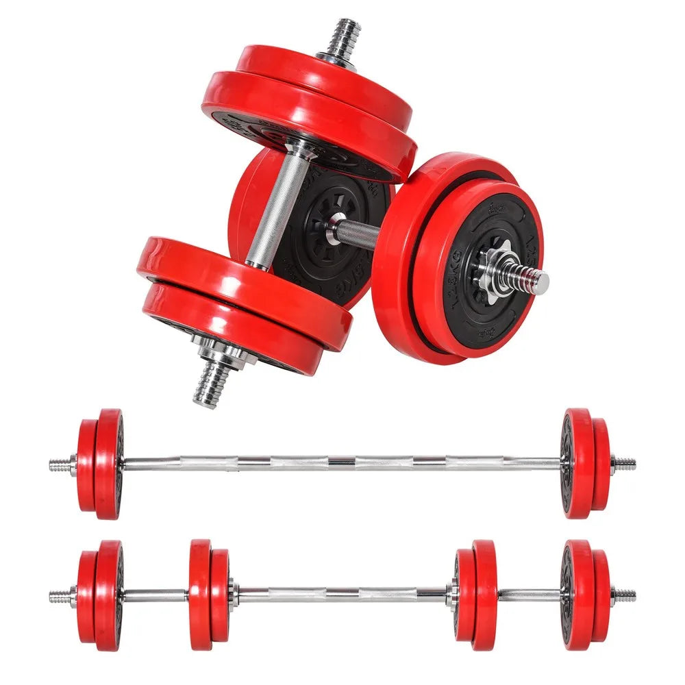 Home Gym 44 lb Dumbbell and Barbell Weight Set