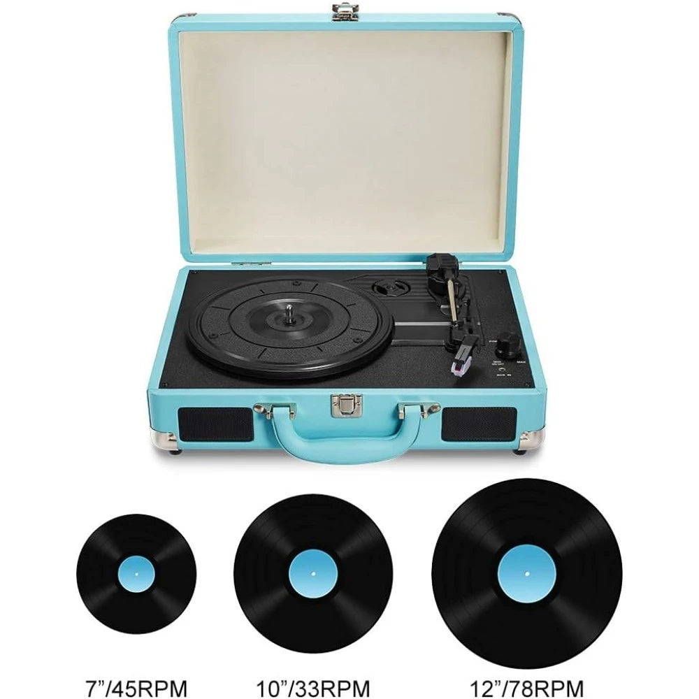 Portable Vinyl Record Player with Built-in Speakers and More