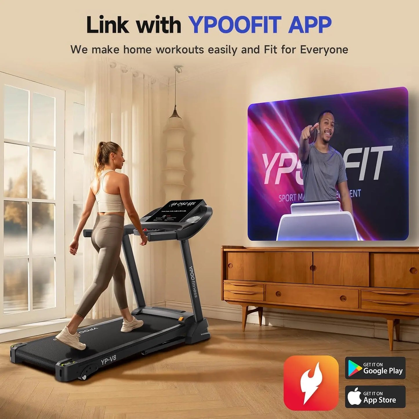 Walking Pad Treadmill with Incline and Bluetooth Capability