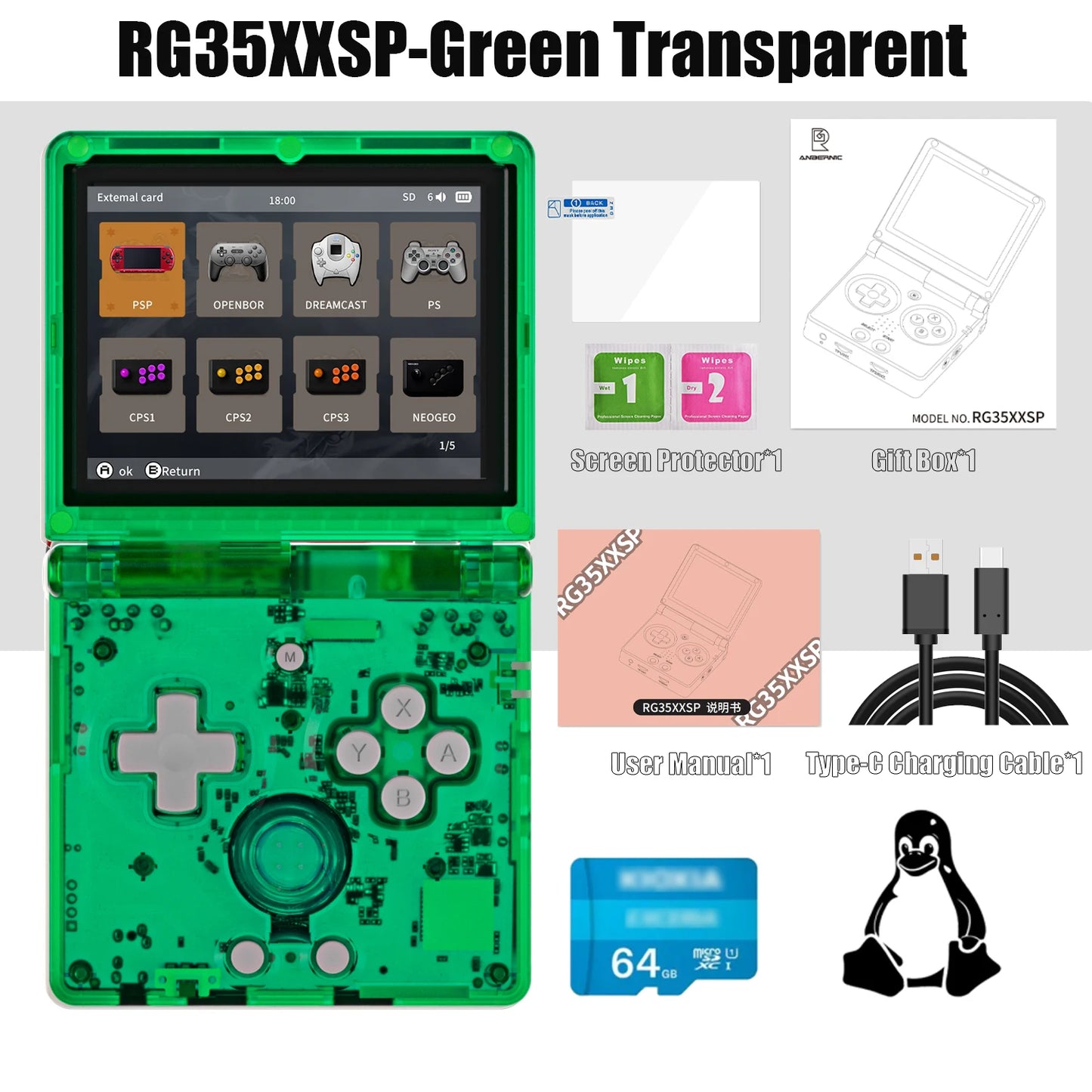 Anbernic RG35XXSP Retro Handheld Game Console
