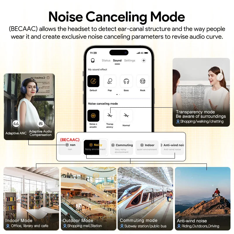 QCY H3 Wireless Headphones With Active Noise Cancellation
