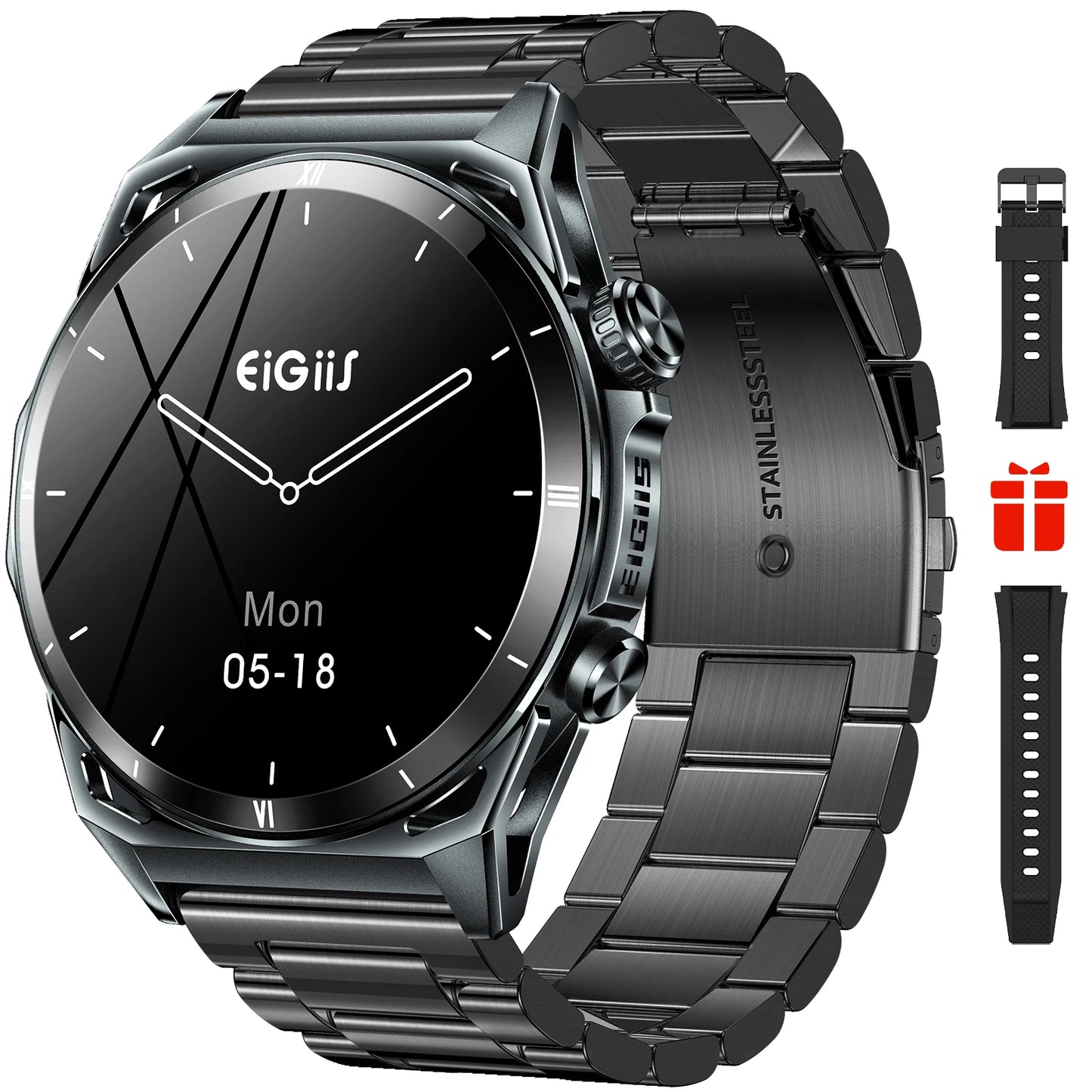 EIGIIS KE6 Smart Watch with AMOLED Display and Health Monitor